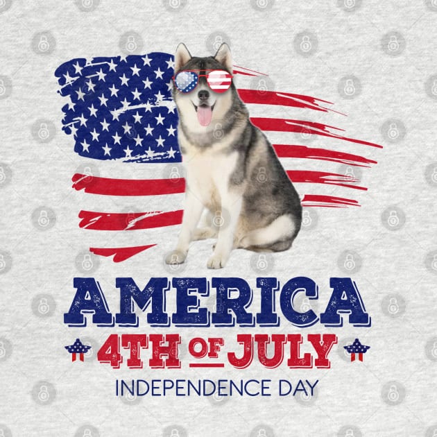 Husky Flag USA - America 4th Of July Independence Day by bunnierosoff21835